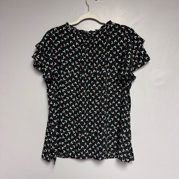 Liz Claiborne Blouse top shirt size XL short sleeve women’s Flutter sleeve - Picture 3 of 3